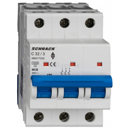 Модульный автоматический выключатель AMPARO 3P 32А 10кА х-ка C, Schrack Technik (AM017332--) фото