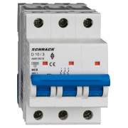Модульний автоматичний вимикач AMPARO 3P 10А 10кА х-ка D, Schrack Technik міні-фото
