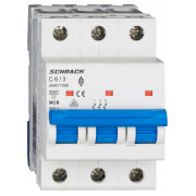 Модульний автоматичний вимикач AMPARO 3P 6А 6кА х-ка C, Schrack Technik міні-фото