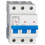 Модульний автоматичний вимикач AMPARO 3P 10А 6кА х-ка C, Schrack Technik міні-фото