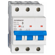 Модульний автоматичний вимикач AMPARO 3P 6А 6кА х-ка B, Schrack Technik міні-фото