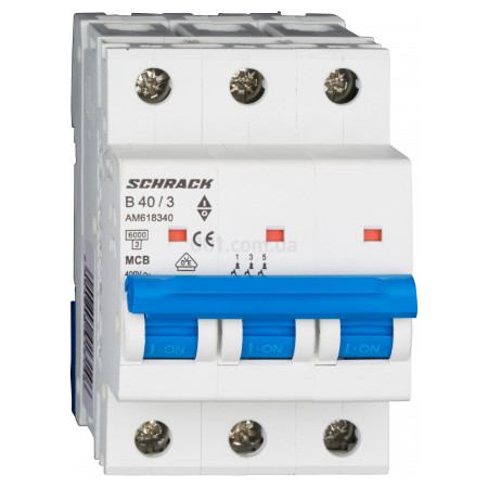 Модульний автоматичний вимикач AMPARO 3P 40А 6кА х-ка B, Schrack Technik (AM618340--) фото