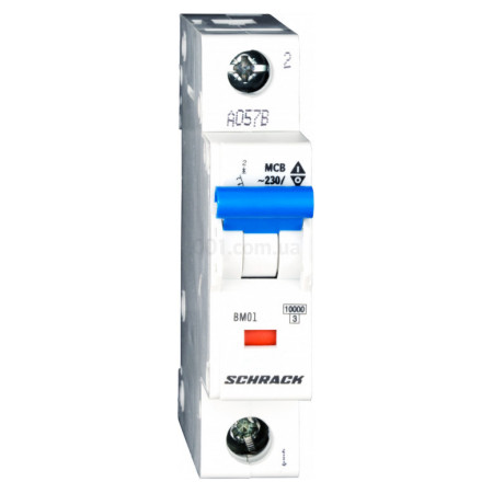 Модульний автоматичний вимикач BMS0 1P 6А 10кА х-ка C ME, Schrack Technik (BM017106ME) фото