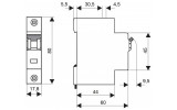 Модульний автоматичний вимикач BMS0 1P 6А 10кА х-ка C ME, Schrack Technik зображення 2 (габаритні розміри)