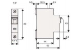 Модульний автоматичний вимикач для кіл керування BMS0-H 1P 4А 10кА х-ка B, Schrack Technik зображення 2 (габаритні розміри)