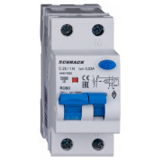 Автоматический выключатель дифференциального тока AMPARO 10кА/30мА 1P+N 25A х-ка C Тип A, Schrack Technik мини-фото