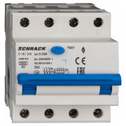 Автоматичний вимикач диференційного струму AMPARO 6кА/30мА 3P+N 16A х-ка C Тип A, Schrack Technik міні-фото