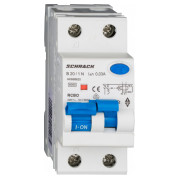 Автоматический выключатель дифференциального тока AMPARO 6кА/30мА 1P+N 20A х-ка B Тип A, Schrack Technik мини-фото