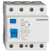 Пристрій захисного відключення (ПЗВ) AMPARO 10кА/30мА 4P 63А тип AC, Schrack Technik міні-фото