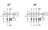 Устройство защитного отключения (УЗО) 6кА/300мА 4P 40А тип AC, Schrack Technik изображение 3 (схема)