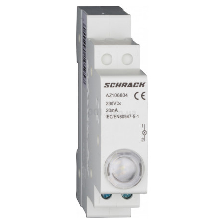 Индикатор модульный LED белый 230В AC, Schrack Technik (AZ106804--) фото