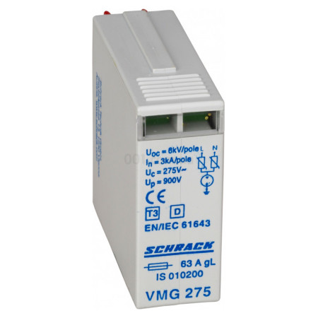 Модуль захисного розрядника Vartec клас D VMG 3.5кA 275В, Schrack Technik (IS010200--) фото
