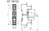 Гнездо на DIN-рейку с винтовыми зажимами для XT/RT2/RT3/RT4 шаг 5мм условная схема, Schrack Technik изображение 2 (габаритные размеры)
