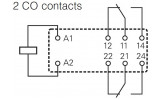 Реле силове 2CO 8A 24B DC крок 5мм, Schrack Technik зображення 3 (схема)