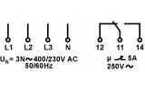 Реле контролю фаз 1CO 5A 400/230В AC регульоване, Schrack Technik зображення 7 (схема)