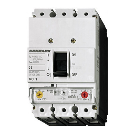 Автоматичний вимикач силовий регульований 25кА 3P 160А тип A розмір 1, Schrack Technik (MC116131--) фото