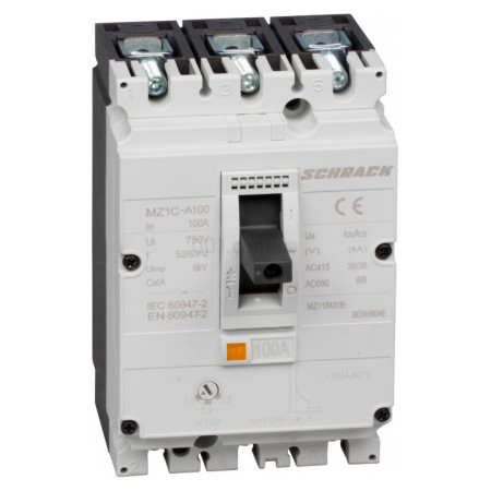 Автоматичний вимикач в литому корпусі тип А 3P 36kA 100A, Schrack Technik (MZ110431B-) фото
