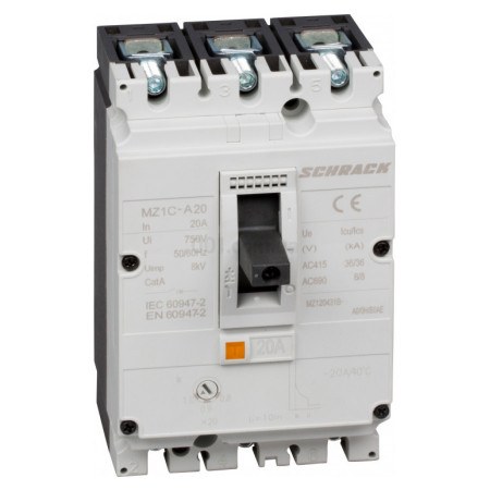 Автоматичний вимикач в литому корпусі тип А 3P 36kA 20A, Schrack Technik (MZ120431B-) фото