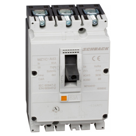 Автоматичний вимикач в литому корпусі тип А 3P 36kA 63A, Schrack Technik (MZ163431B-) фото