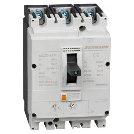 Автоматичний вимикач в литому корпусі тип А 3P 36kA 250A, Schrack Technik (MZ225431--) фото