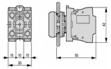 Контактний елемент з пружинними затискачами 1НВ+1НЗ, Schrack Technik зображення 2 (габаритні розміри)