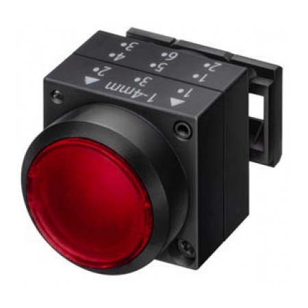 Кнопка нажимная с подсветкой и фиксацией красная, Schrack Technik (MSL12000R-) фото