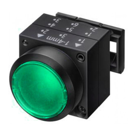 Кнопка натискна з підсвічуванням і самоповерненням зелена, Schrack Technik (MSL14000--) фото