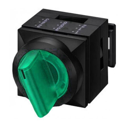 Перемикач 2-позиційний з підсвіткою та фіксацією 2×50° зелений, Schrack Technik (MSKB4020R-) фото