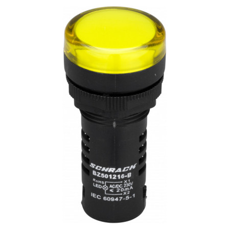 Светосигнальный индикатор LED 230В AC желтый, Schrack Technik (BZ501216-B) фото
