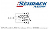 Светосигнальный индикатор LED 24В AC/DC (моноблок) зеленый, Schrack Technik изображение 3 (схема)