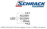 Светосигнальный индикатор LED 230В AC (моноблок) красный, Schrack Technik изображение 3 (схема)