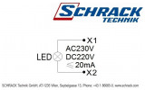 Світлосигнальний індикатор LED 230В AC (моноблок) жовтий, Schrack Technik зображення 3 (схема)
