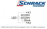Світлосигнальний індикатор LED 230В AC (моноблок) зелений, Schrack Technik зображення 3 (схема)