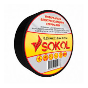 Изоляционная лента 0,15мм×18мм×20м черная, Sokol мини-фото