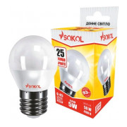 Светодиодная (LED) лампа G45 5Вт 220В E27 4100К, Sokol мини-фото