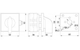 Габаритные размеры щитового пакетного переключателя на DIN-рейку с передней панелью TAREL (E.NEXT) LK16/2.211-SP/45 изображение