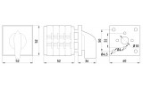 Габаритные размеры щитового пакетного переключателя с передней панелью TAREL (E.NEXT) LK16/4.322-ZP/45 изображение