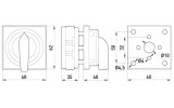 Габаритные размеры щитового пакетного переключателя с передней панелью и возможностью опломбирования TAREL (E.NEXT) LK40/1.216-ZК/45 изображение