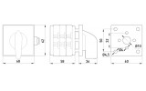 Габаритные размеры щитового пакетного переключателя на DIN-рейку с передней панелью TAREL (E.NEXT) LK40/3.323-SP/45 изображение