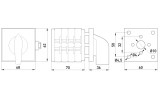 Габаритні розміри щитового пакетного перемикача на DIN-рейку з передньою панеллю TAREL (E.NEXT) LK40/4.322-SP/45 зображення