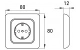 Габаритные размеры одинарных розеток и выключателей E.NEXT серии TAREL изображение