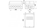 Коробка распределительная пластиковая SW-K-51 IP55 под автоматические выключатели (250×166×140), TAREL (E.NEXT) изображение 2 (габаритные размеры)
