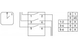 Пакетний перемикач щитовий з передньою панеллю LK16/2.211-ZP/45, 2P 16 А «0-1», TAREL (E.NEXT) зображення 5 (схема)