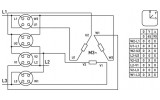 Пакетный переключатель щитовой с передней панелью LK16/4.324-ZP/45, 4P 16 А «0-Y-Δ», TAREL (E.NEXT) изображение 3 (схема)