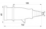 Габаритные размеры переносной силовой вилки TAREL (E.NEXT) артикул 067 изображение