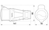 Габаритные размеры переносной безвинтовой силовой розетки TAREL (E.NEXT) артикул 134S изображение