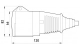 Габаритные размеры переносной силовой розетки TAREL (E.NEXT) артикул 2622-326 изображение