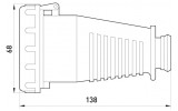 Габаритні розміри переносної силової розетки TAREL (E.NEXT) артикул 2624-337 зображення