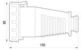 Габаритные размеры переносной силовой розетки TAREL (E.NEXT) артикул 2626-337 изображение