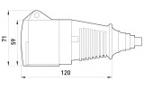 Габаритні розміри переносної силової розетки TAREL (E.NEXT) артикул 2627-326 зображення